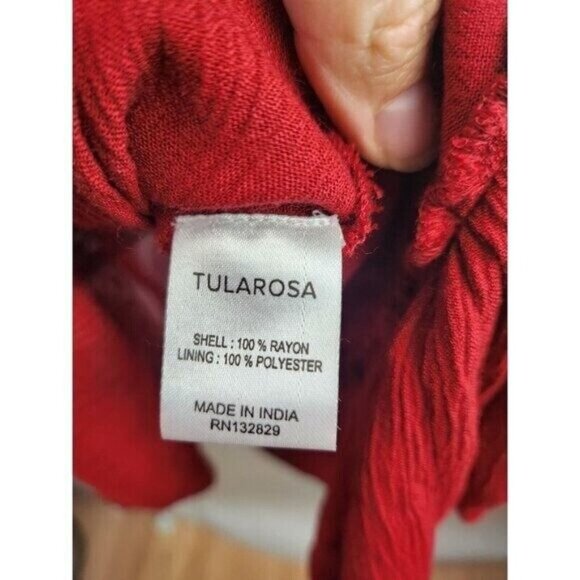 Tularosa Womens Sleeveless Tunic Top Small Red Beaded Crochet BOHO Coquette - Picture 6 of 9